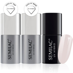 Semilac Base + Top + 002 Delicate French UV Gel Polish Set