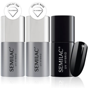 Semilac Base + Top + 031 Black Diamond UV Gel Polish Set