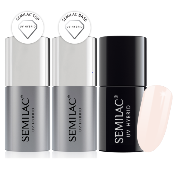 Semilac Base + Top + 032 Biscuit UV Gel Polish Set