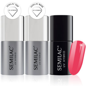 Semilac Base + Top + 133 Tutti Frutti UV Gel Polish Set