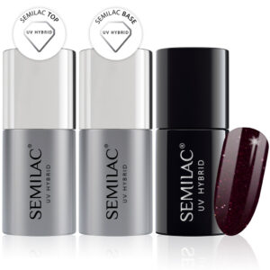 Semilac Base + Top + 148 Night Euphoria UV Gel Polish Set