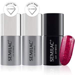 Semilac Base + Top + 181 Spicy Salsa UV Gel Polish Set