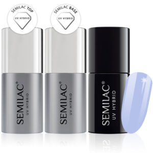 Semilac Base + Top + 279 Light Violet UV Gel Polish Set