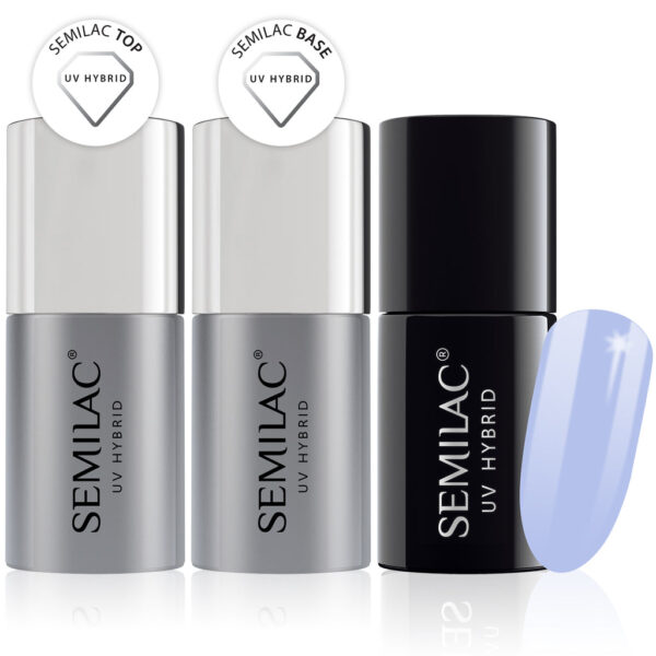 Semilac Base + Top + 279 Light Violet UV Gel Polish Set