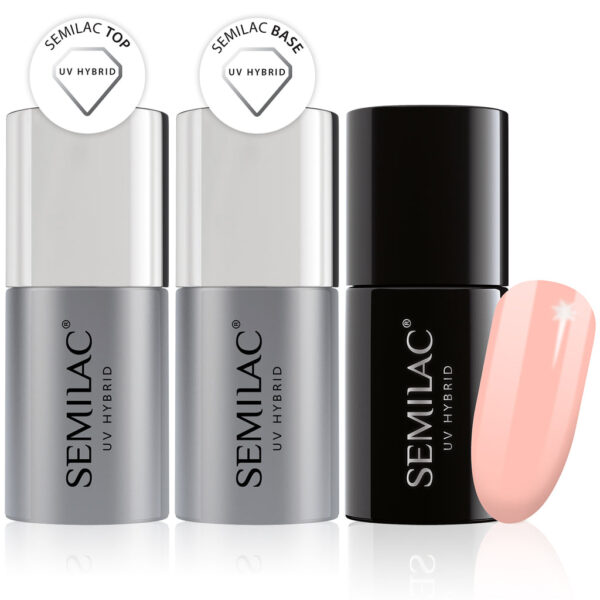 Semilac Base + Top + 364 Ride With Me UV Gel Polish Set