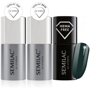 Semilac Base + Top + 422 Deep Forest UV Gel Polish Set