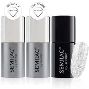 Semilac Base + Top + 503 Diamond Dust UV Gel Polish Set